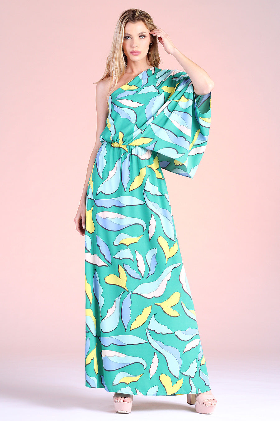 knee length dresses for ladies Feeling leafy maxi dress – melanin goddesses main image 0