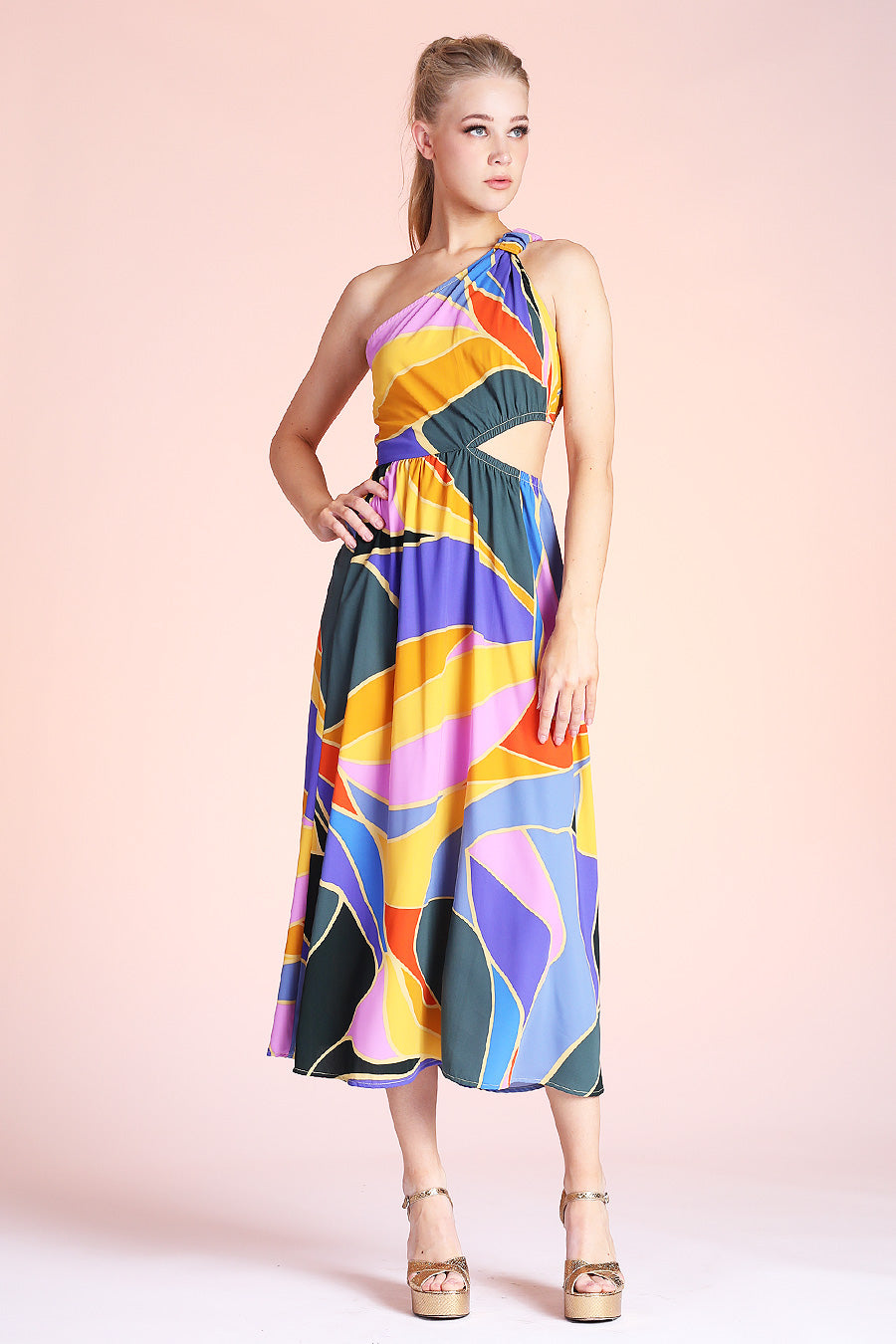 Metamorphosis Cut Out Midi Dress