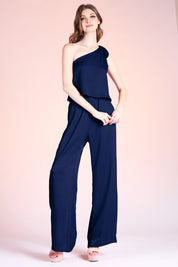 Sweet One Shoulder Tie Jumpsuit