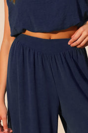 Yoke Wide Leg Swing Pants