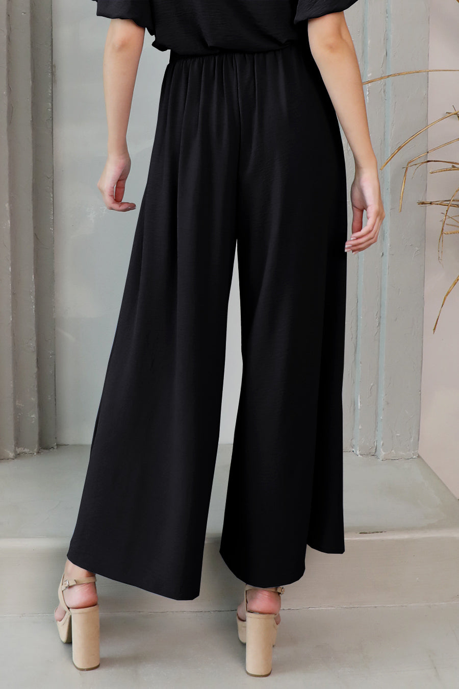 Pleated Wide Leg Pants