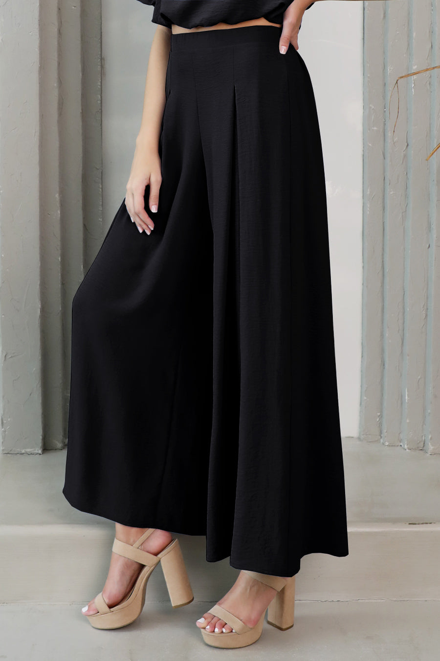 Pleated Wide Leg Pants