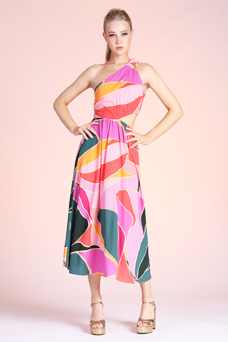 Metamorphosis Cut Out Midi Dress