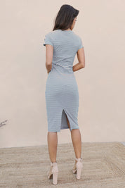 Striped Bandage Midi Dress - Ahri