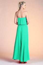 Side Slit Strapless Maxi Dress