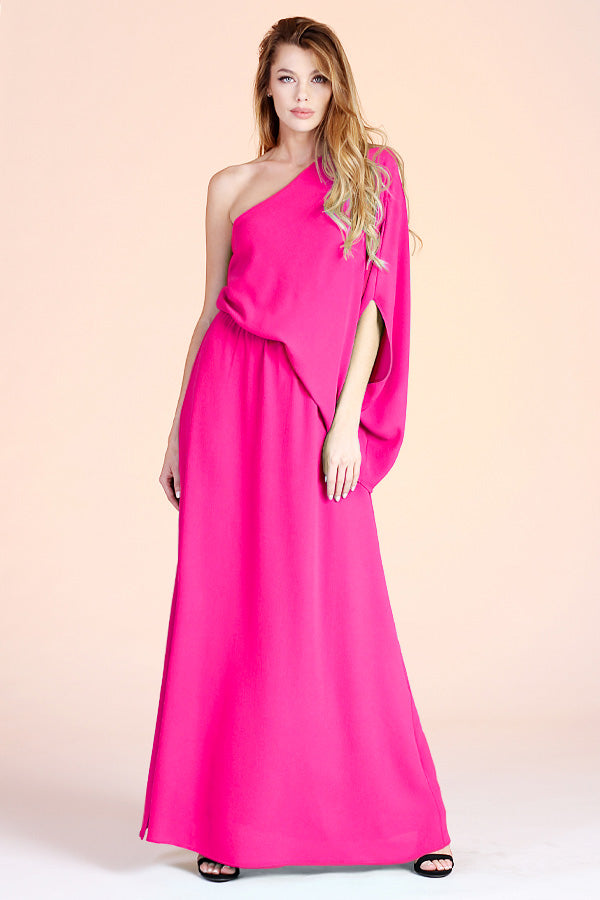 Slouchy One Shoulder Maxi Dress