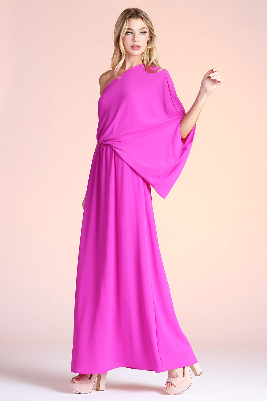 Slouchy One Shoulder Maxi Dress