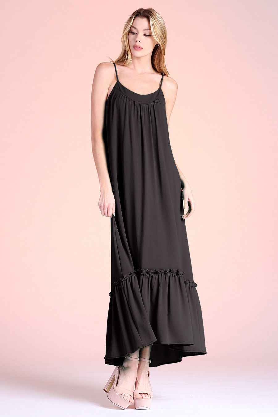 Ruffle Cami Ankle Maxi