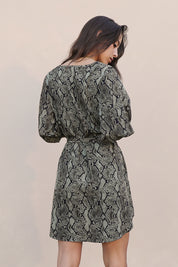 Night Snake Half Sleeve Dress