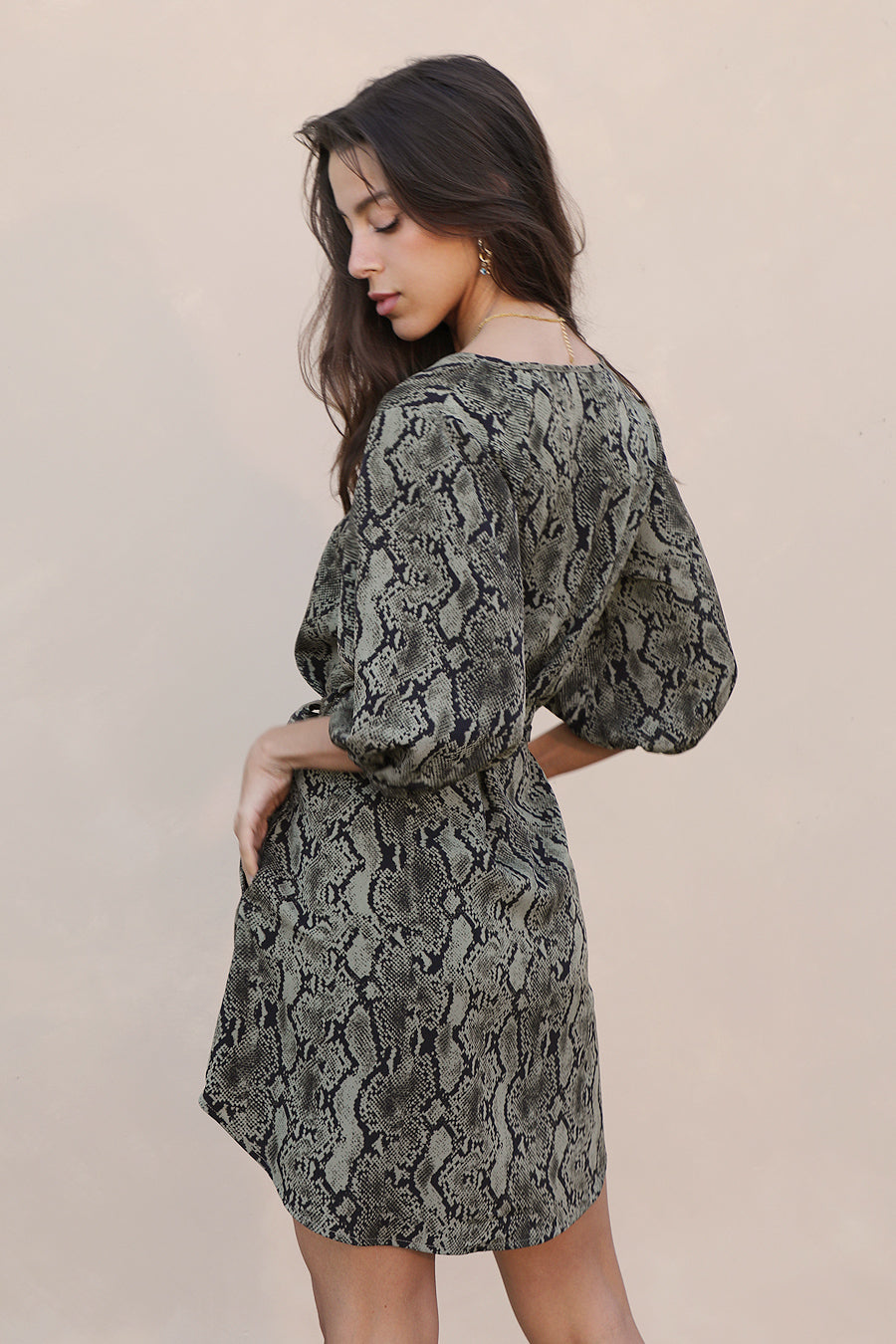 Night Snake Half Sleeve Dress