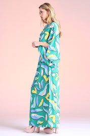 Lovely Leafy One Shoulder Maxi Dress