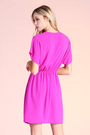 Textured Solid Twist Detail Dress