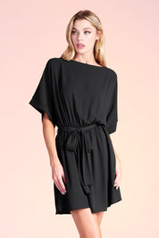 Boat Neck Kimono Dress