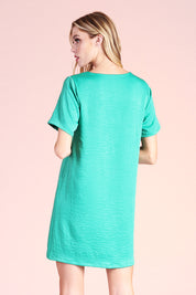 Washed Satin Crepe T-Shirt Dress