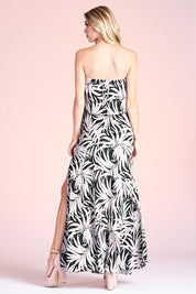 Bora Bora Palm Strapless Maxi Dress