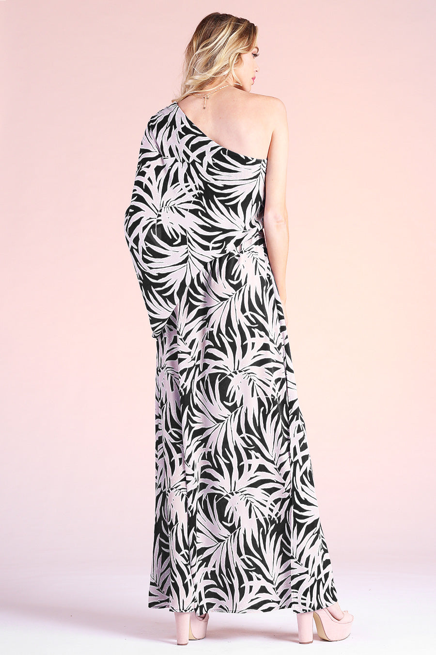Bora Bora Palm Slouchy One Shoulder Maxi Dress