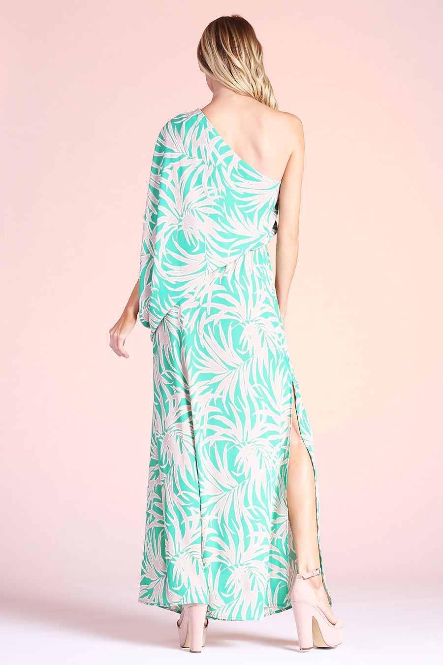 Bora Bora Palm Slouchy One Shoulder Maxi Dress