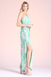 Bora Bora Palm Slouchy One Shoulder Maxi Dress