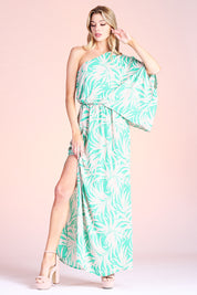 Bora Bora Palm Slouchy One Shoulder Maxi Dress