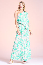 Bora Bora Palm Slouchy One Shoulder Maxi Dress