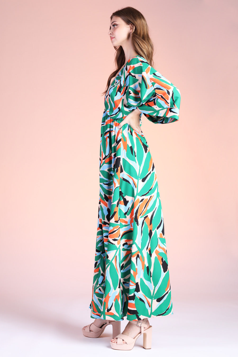 Kalo Leaf Kimono Maxi