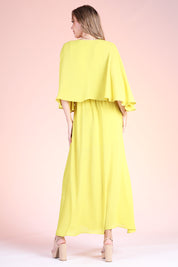 Crinkle Cape Maxi Dress - Ahri