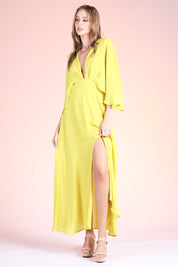 Crinkle Cape Maxi Dress - Ahri