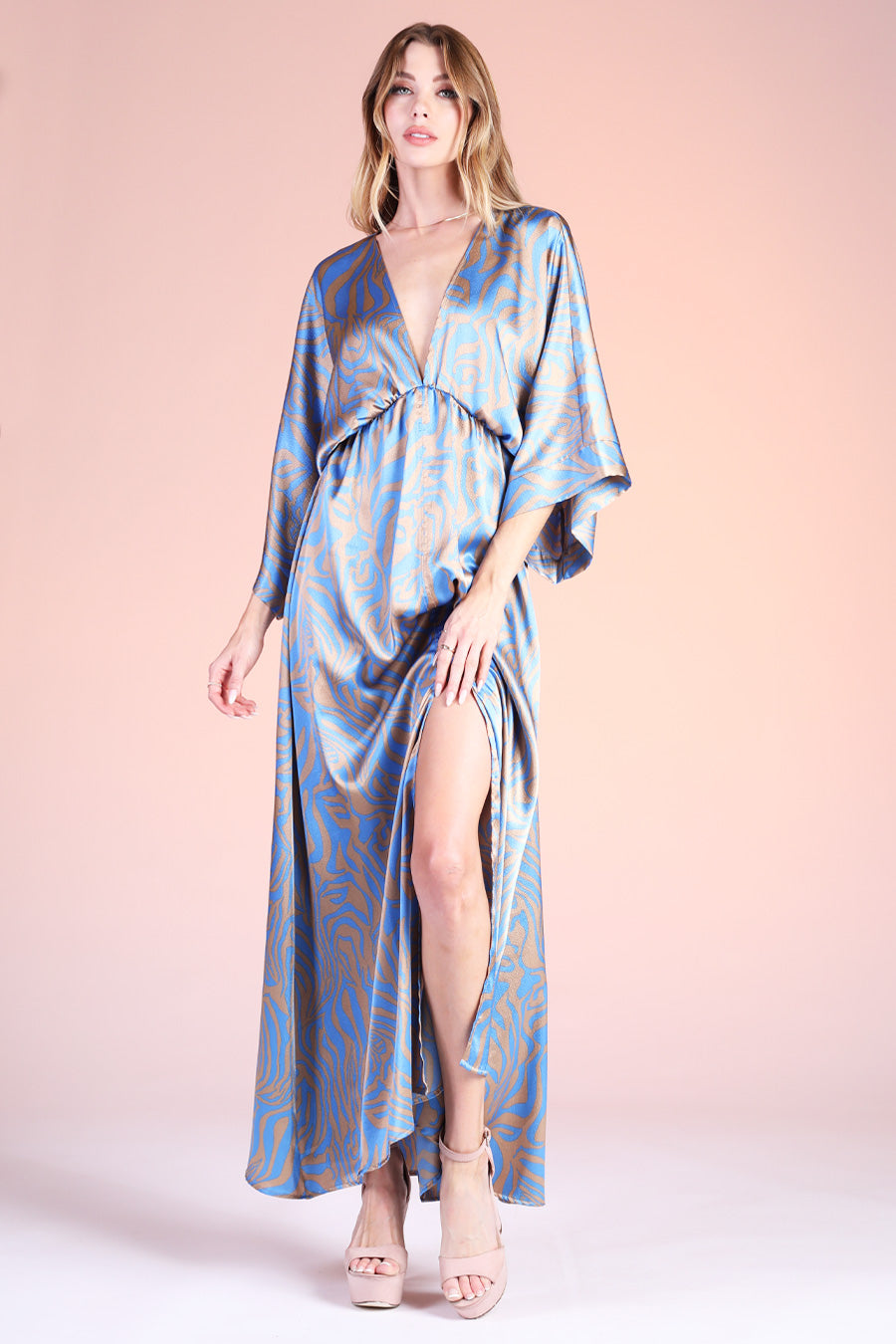 Frida Luxe Satin Kimono Maxi