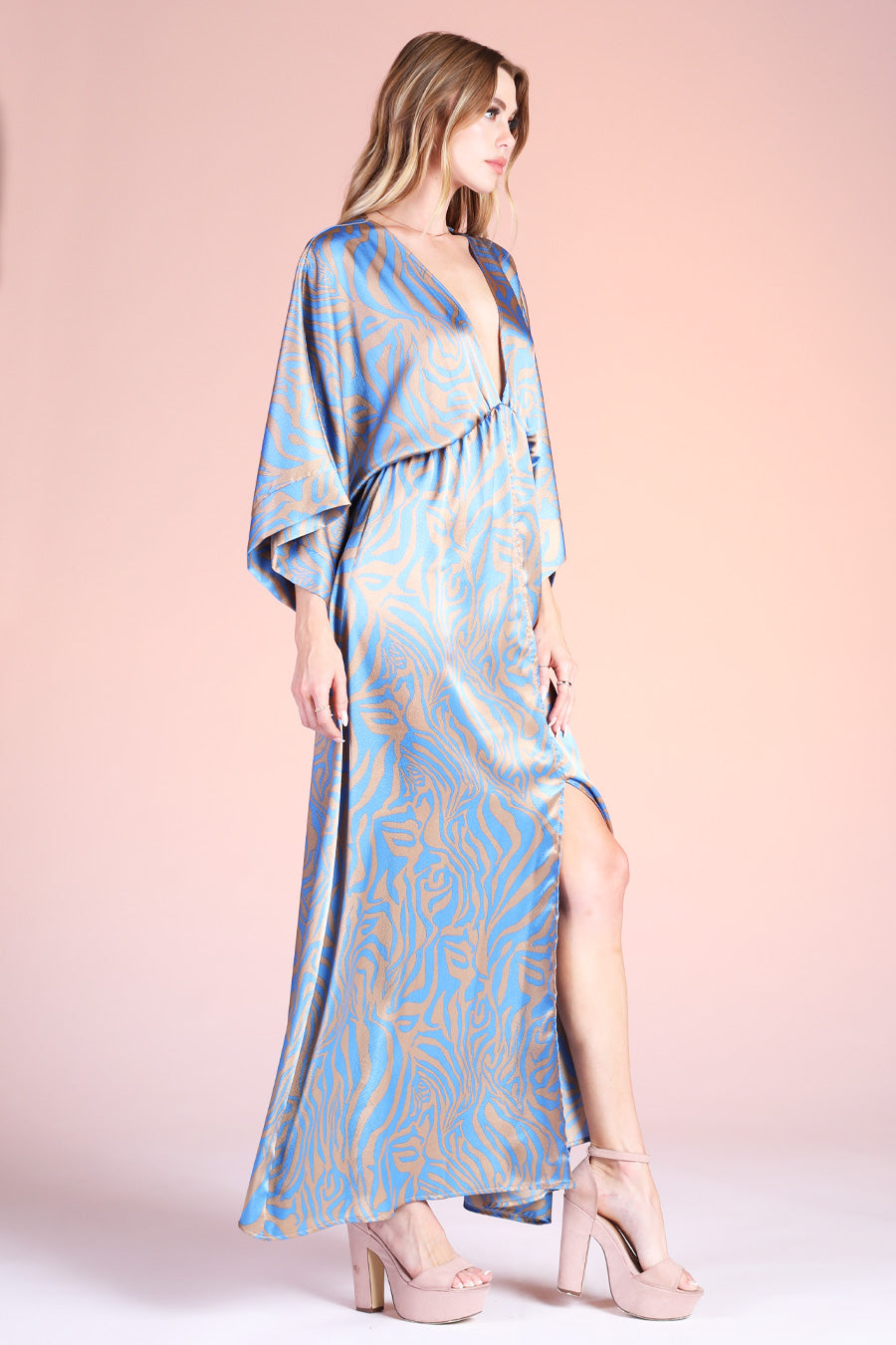 Frida Luxe Satin Kimono Maxi