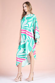 Sicilia Scarf Asymmetrical One Sleeve Dress