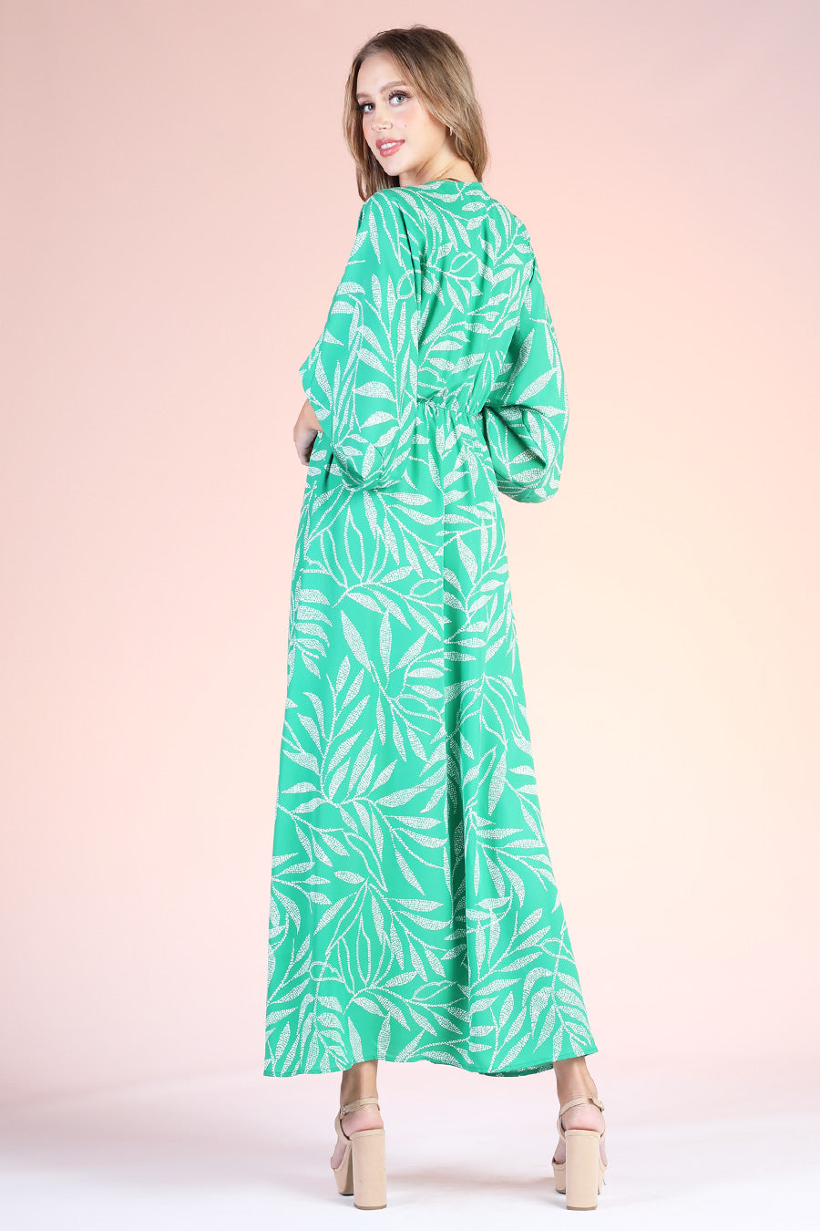 Lanai Leaf Kimono Maxi