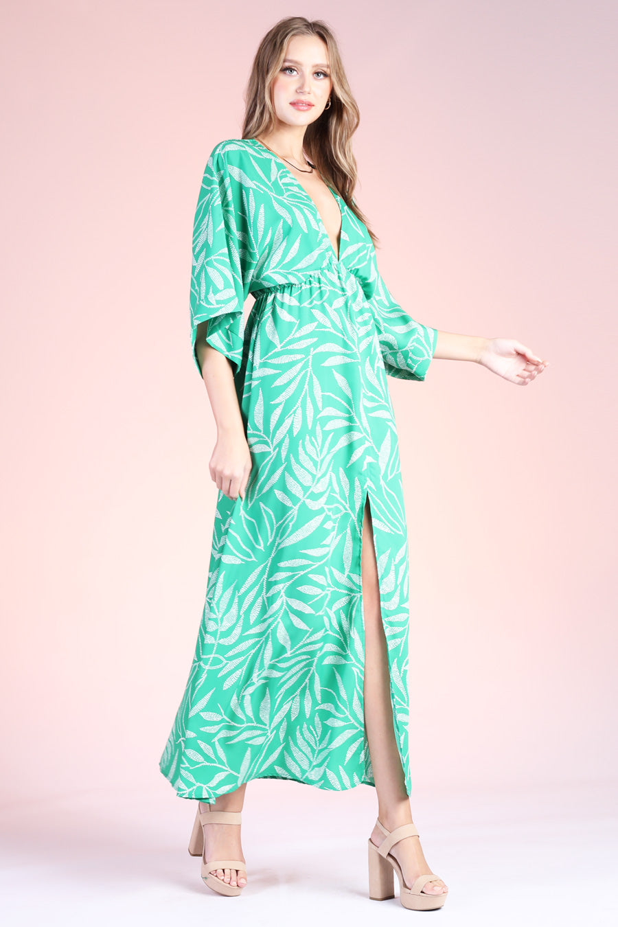 Lanai Leaf Kimono Maxi