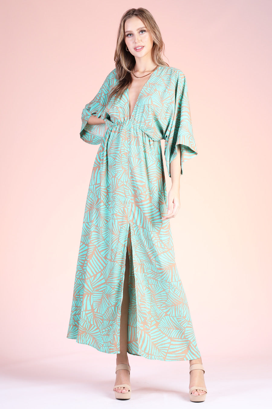 Soft Leaf Kimono Maxi