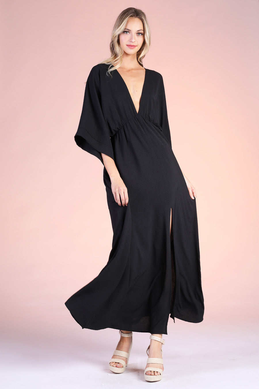 knee length dresses for ladies Maxi Dress in Black XXXL main image 0
