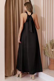 Silky Satin Cut Out Maxi Dress