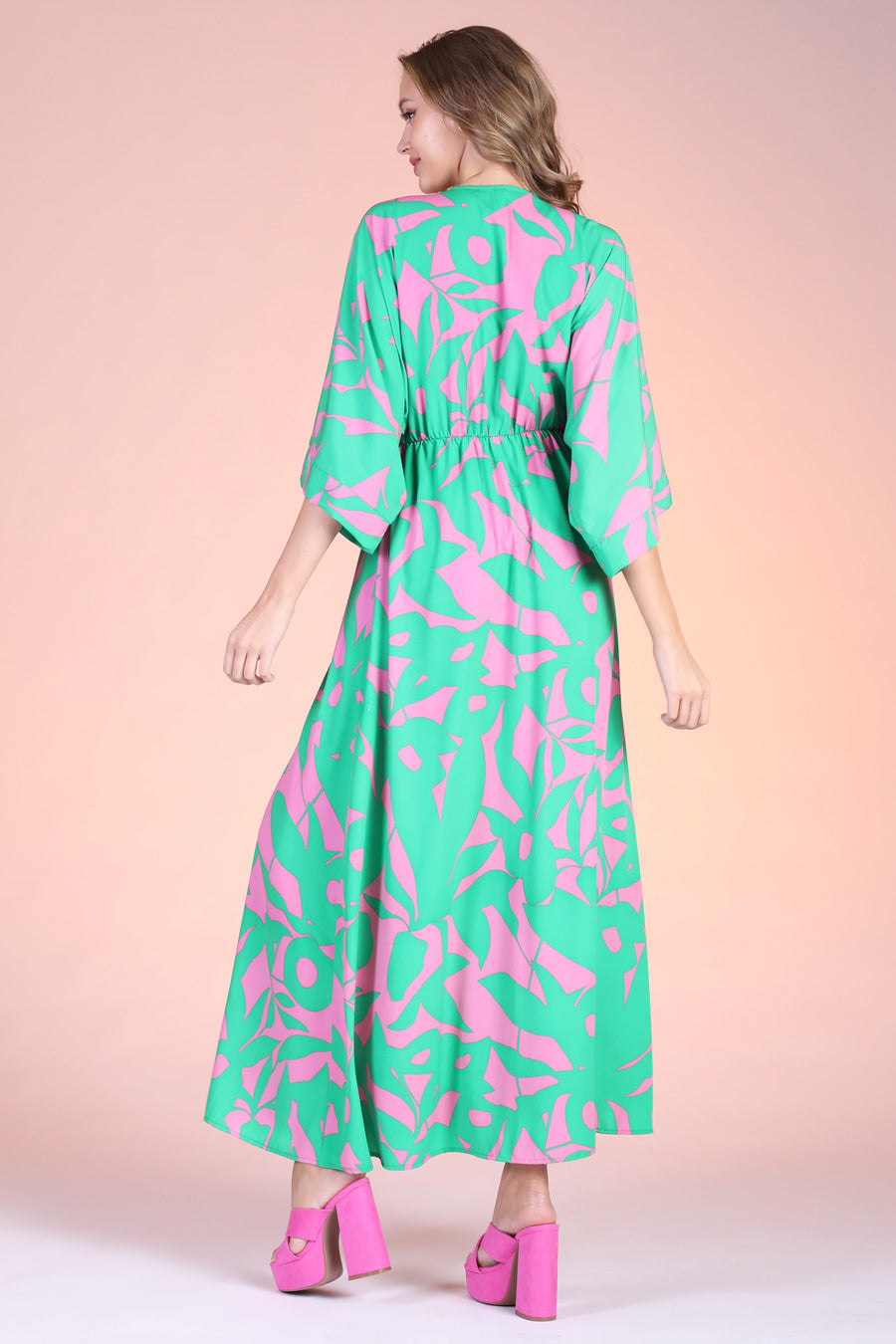 Bold Tropics Kimono Maxi Dress Green / Medium Bold Tropics Kimono Maxi Dress Green / Medium