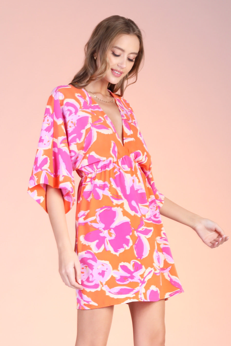 Kai Flower Classic Kimono Dress