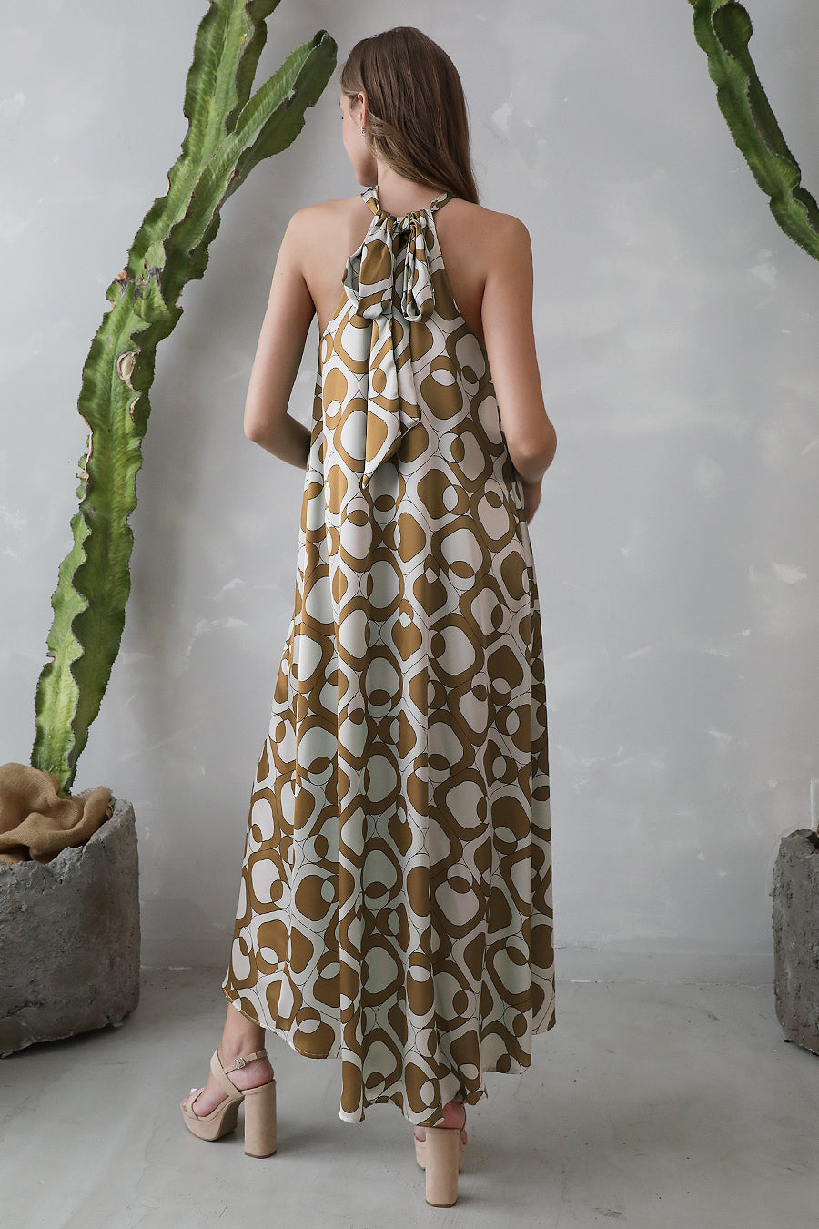 Modern Geo Cut Out Maxi Dress