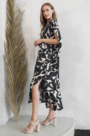 Paloma Satin Caftan Maxi Dress - Ahri