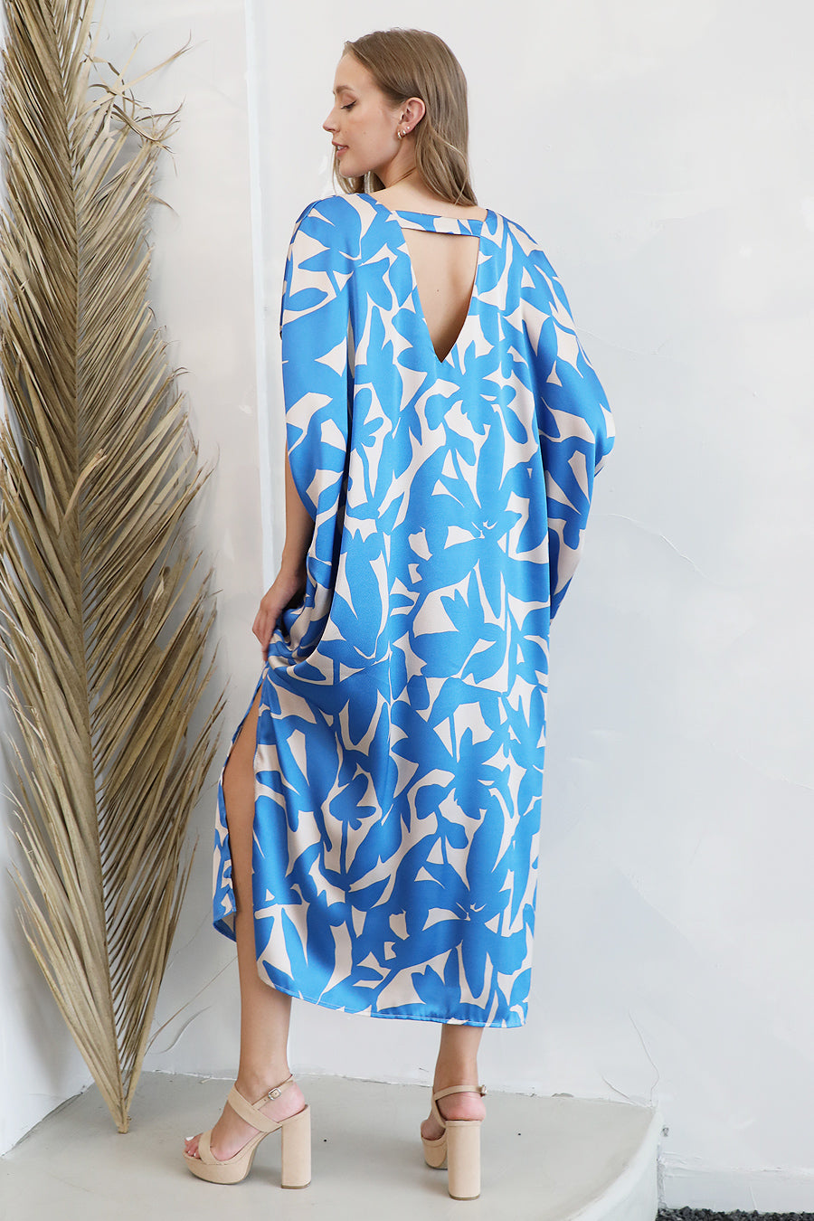 Paloma Satin Caftan Maxi Dress - Ahri