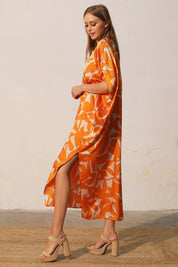 Paloma Satin Caftan Maxi Dress - Ahri