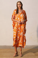Paloma Satin Caftan Maxi Dress