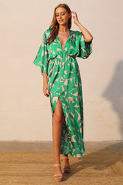 Paloma Satin Kimono Maxi Dress