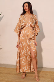 Paloma Satin Kimono Maxi Dress