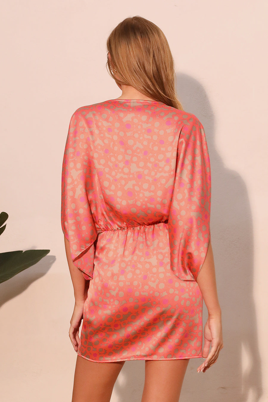 Aster Satin Boat Neck Wrap Dress