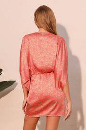 Aster Satin Boat Neck Wrap Dress