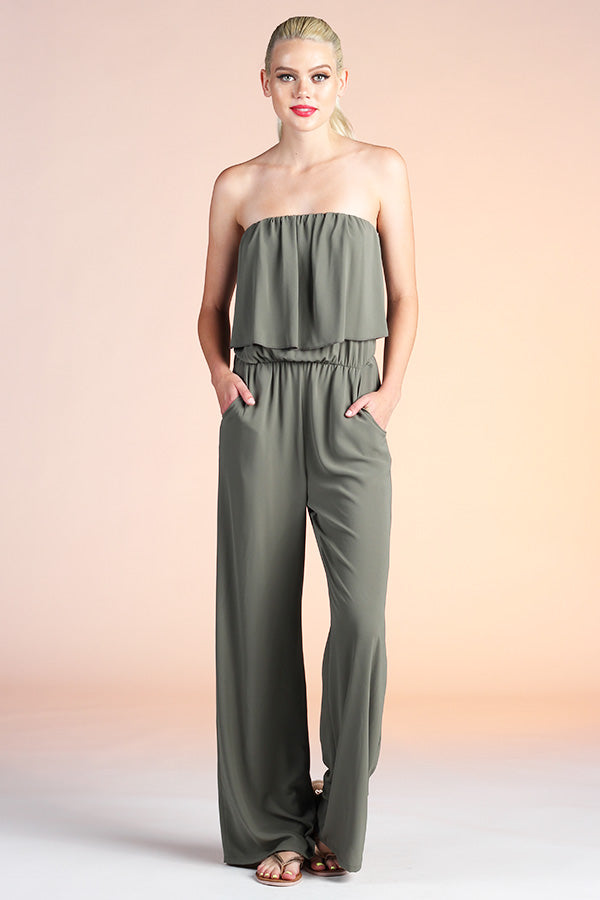 Simple Strapless Jumpsuit