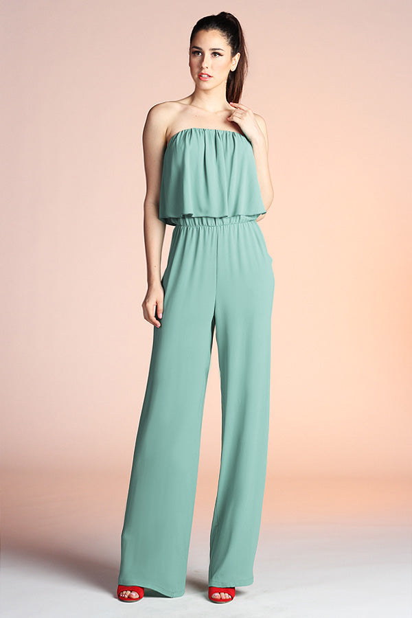 Simple Strapless Jumpsuit