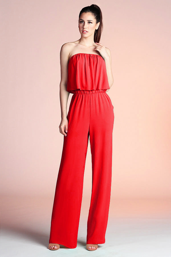 Simple Strapless Jumpsuit