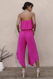 Slanted Hem Strapless Jumpsuit - Ahri